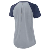 T-shirt à manches raglan Nike Milwaukee Brewers Summer Breeze pour femme, gris chiné