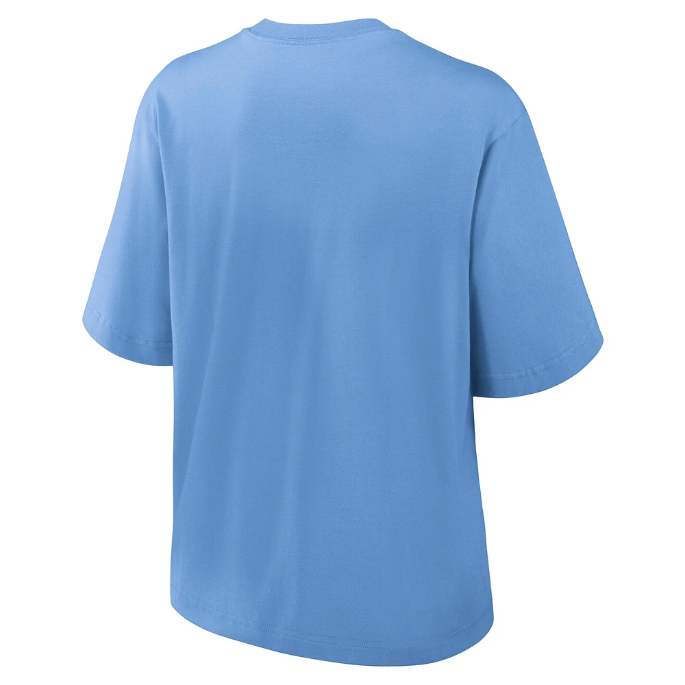 Women's Nike Light Blue Milwaukee Brewers City Connect Logo Boxy T-Shirt