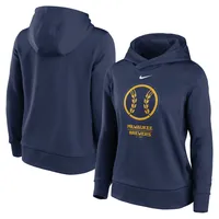 Women's Nike Navy Milwaukee Brewers Alternate Logo Performance Pullover Hoodie