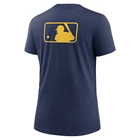 Women's Nike Navy Milwaukee Brewers Authentic Collection Early Work Tri-Blend T-Shirt