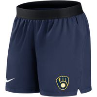 Women's Nike Navy Milwaukee Brewers Authentic Collection Flex Vent Max Performance Shorts