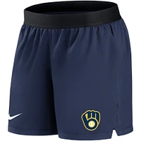 Women's Nike Navy Milwaukee Brewers Authentic Collection Flex Vent Max Performance Shorts