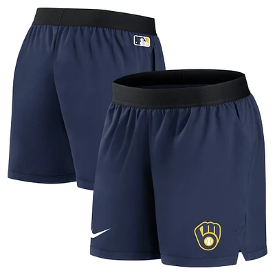 Short Nike Milwaukee Brewers Authentic Collection Team Performance pour femme - Bleu marine