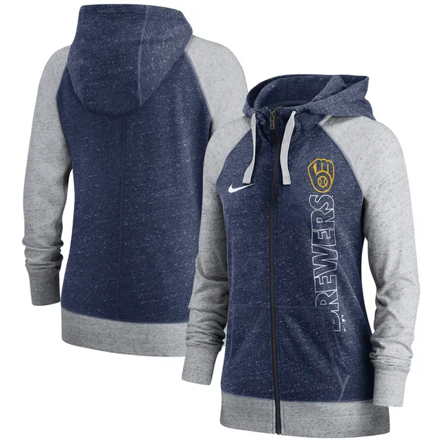 Lids Milwaukee Brewers Nike Women's Authentic Collection Pullover Hoodie -  Navy/Gold