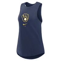 Women's Nike Navy Milwaukee Brewers Legacy Icon High Neck Performance Tank Top
