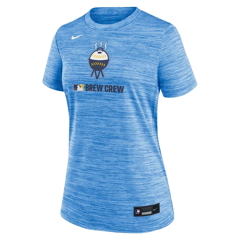 Women's Nike Powder Blue Milwaukee Brewers Authentic Collection City Connect Velocity Performance T-Shirt