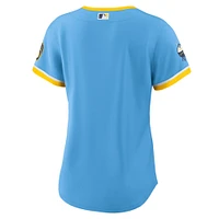 Maillot de l'équipe réplique Nike Milwaukee Brewers City Connect Replica pour femme, bleu poudre