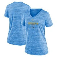 Women's Nike  Powder Blue Milwaukee Brewers City Connect Velocity Practice Performance V-Neck T-Shirt