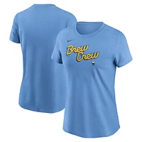 Women's Nike Powder Blue Milwaukee Brewers City Connect Wordmark T-Shirt