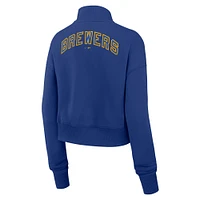 Women's Nike Royal Milwaukee Brewers Cooperstown Collection Phoenix Fleece Half-Zip Sweatshirt