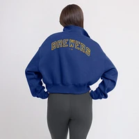 Women's Nike Royal Milwaukee Brewers Cooperstown Collection Phoenix Fleece Half-Zip Sweatshirt