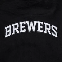 Women's Pro Standard Black Milwaukee Brewers Pearl Cropped Pullover Sweatshirt