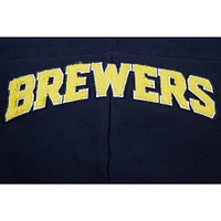 Women's Pro Standard Navy Milwaukee Brewers Classic Fleece Pullover Hoodie