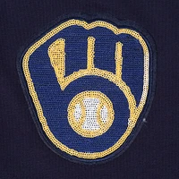 Women's Pro Standard  Navy Milwaukee Brewers Game Day Classics Baby Doll Cropped T-Shirt