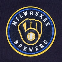 Women's Pro Standard  Navy Milwaukee Brewers Game Day Classics Baby Doll Cropped T-Shirt