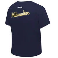 Women's Pro Standard  Navy Milwaukee Brewers Game Day Classics Baby Doll T-Shirt