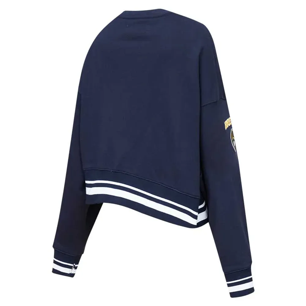 Women's Pro Standard Navy Milwaukee Brewers Mash Up Pullover Sweatshirt