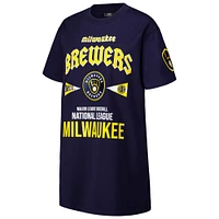 Robe t-shirt surdimensionnée City Tour Pro Standard pour femmes, bleu marine, Milwaukee Brewers