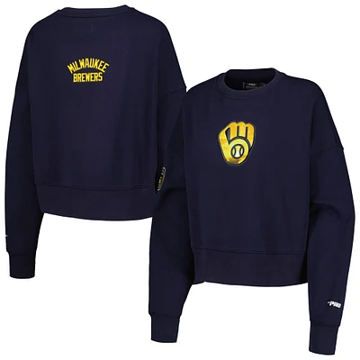 Sweat-shirt à enfiler Painted Sky des Milwaukee Brewers Pro Standard pour femmes, bleu marine