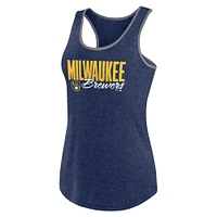 Women's Profile Navy Milwaukee Brewers Plus Racerback Tank Top