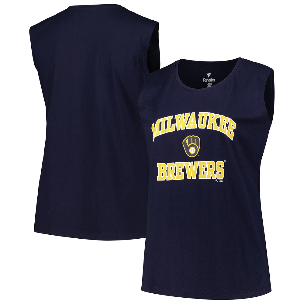 Débardeur taille plus Profile Milwaukee Brewers bleu marine pour femme