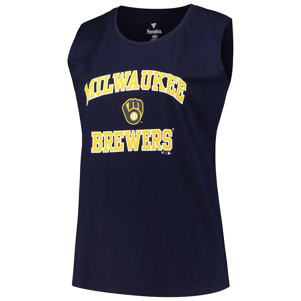 Women's Profile Navy Milwaukee Brewers Plus Tank Top