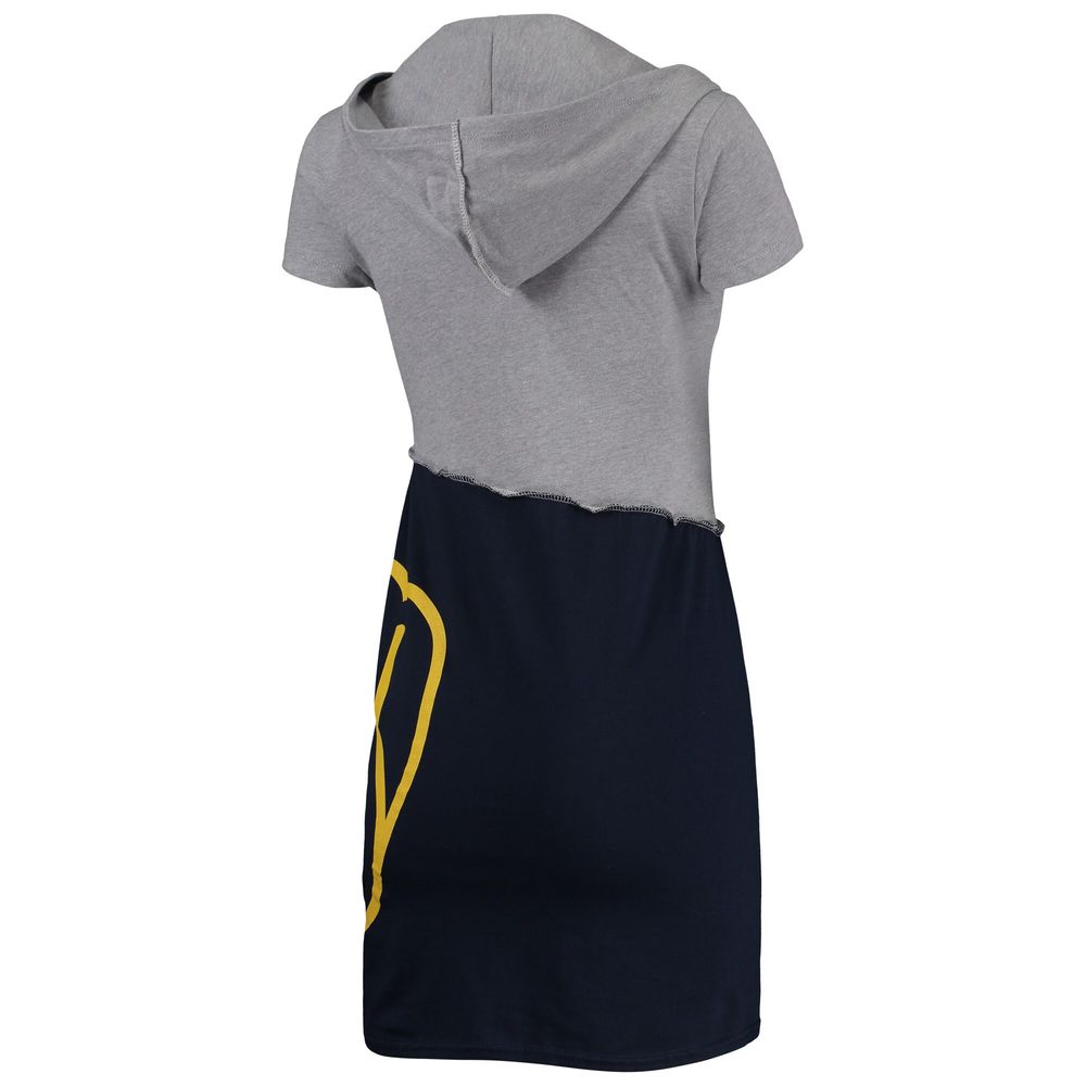 Women's Refried Apparel Heathered Gray/Navy Milwaukee Brewers Hoodie Dress