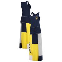 Milwaukee Brewers Refried Apparel Women's Sustainable Scoop Neck Maxi Dress  - Navy/Gold