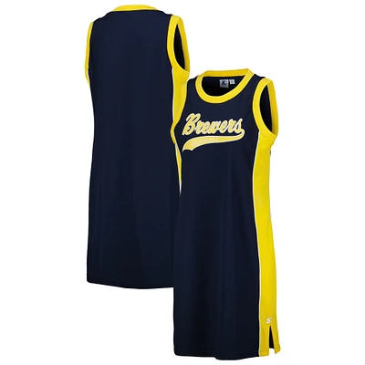 Women's Starter Navy Milwaukee Brewers Slam Dunk Tank Sneaker Dress