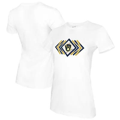 Lids Milwaukee Brewers Tiny Turnip Youth Prism Arrows 3/4-Sleeve Raglan T- Shirt - White/Navy