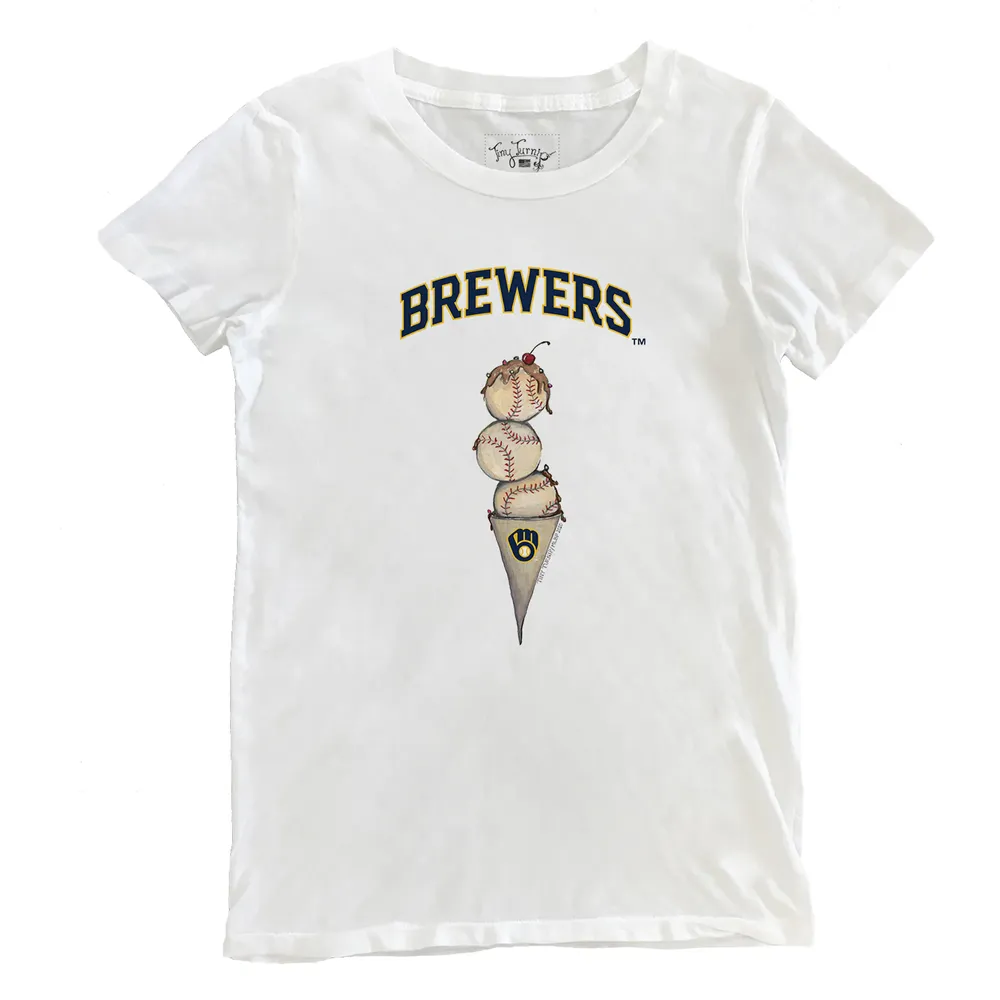Lids Milwaukee Brewers Tiny Turnip Women's Popcorn T-Shirt - White