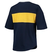 Women's Touch Navy/Gold Milwaukee Brewers Lead Off Notch Neck T-Shirt