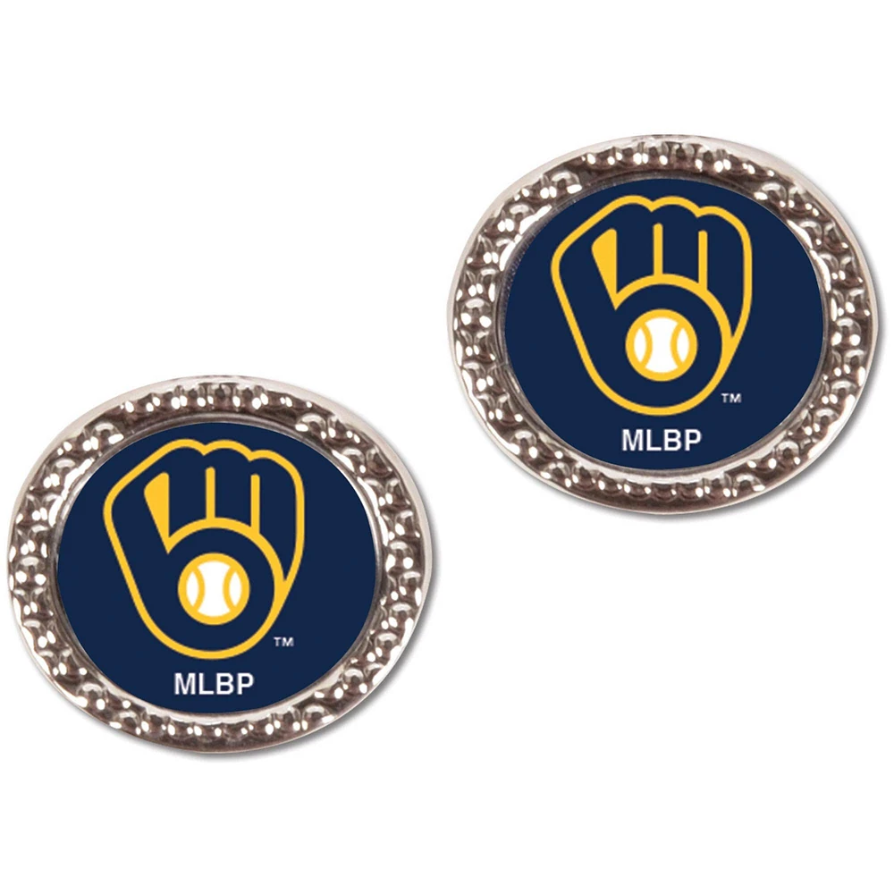 Women's WinCraft Milwaukee Brewers Logo Round Post Earrings