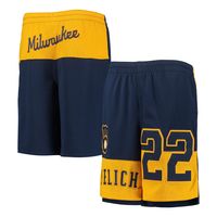 Youth Christian Yelich Navy Milwaukee Brewers Pandemonium Name & Number Shorts