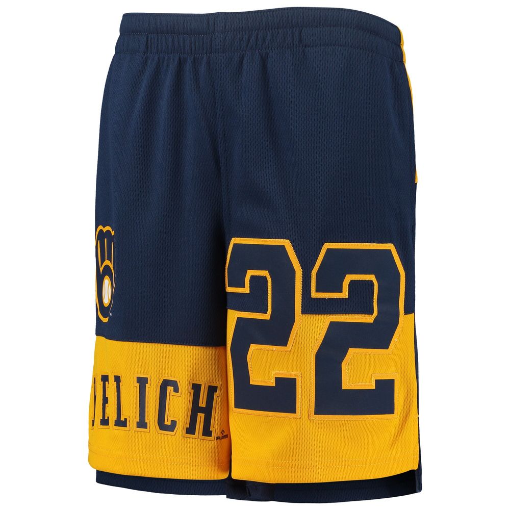 Youth Christian Yelich Navy Milwaukee Brewers Pandemonium Name & Number Shorts