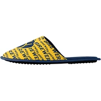 Chaussons FOCO Milwaukee Brewers Scuff Wordmark Slide pour jeune