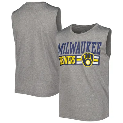 Milwaukee Brewers Youth Sleeveless T-Shirt - Heather Gray
