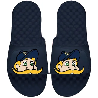 Milwaukee Brewers ISlide Youth Mascot Slide Sandals - Navy