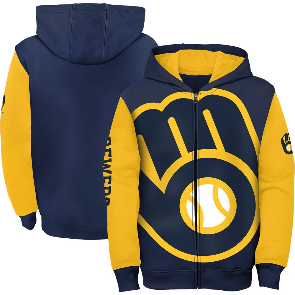 Milwaukee Brewers Toddler Primary Logo Team Pullover Hoodie - Navy
