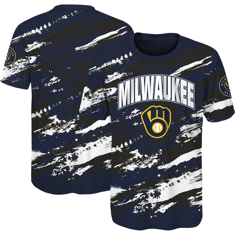 Youth Navy Milwaukee Brewers Basic Long Sleeve T-Shirt