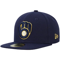 Youth New Era Navy Milwaukee Brewers Authentic Collection On Field 59FIFTY Fitted Hat