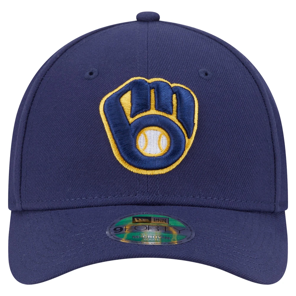 Youth New Era  Navy Milwaukee Brewers  Player Replica 9FORTY Adjustable Hat