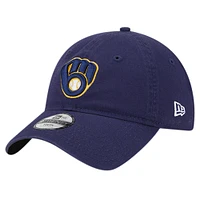 Casquette réglable couleur 9TWENTY de l'équipe des Milwaukee Brewers de Milwaukee New Era pour jeunes, bleu marine