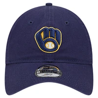 Casquette réglable couleur 9TWENTY de l'équipe des Milwaukee Brewers de Milwaukee New Era pour jeunes, bleu marine