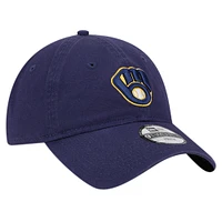 Casquette réglable couleur 9TWENTY de l'équipe des Milwaukee Brewers de Milwaukee New Era pour jeunes, bleu marine