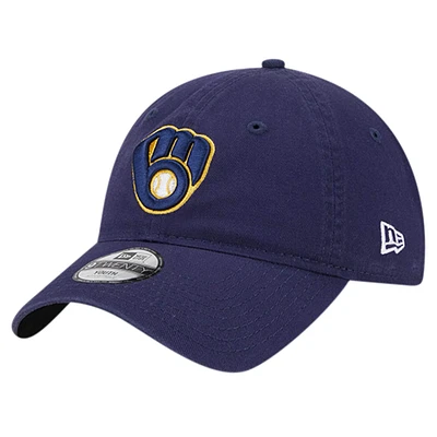 Casquette réglable couleur 9TWENTY de l'équipe des Milwaukee Brewers de Milwaukee New Era pour jeunes, bleu marine