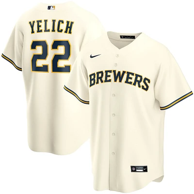 Maillot de joueur Nike Christian Yelich crème Milwaukee Brewers Alternate Replica Player pour jeune