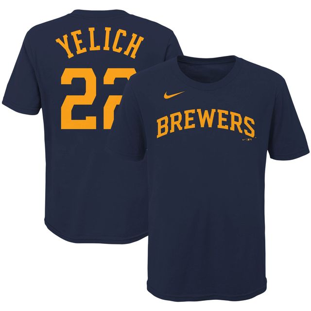 Youth Christian Yelich Navy Milwaukee Brewers Player Jersey