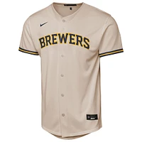 Youth Nike  Cream Milwaukee Brewers Home Replica 2.0 Jersey