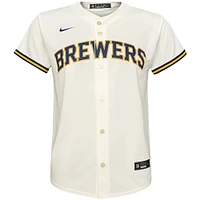 Maillot d'équipe Nike Milwaukee Brewers Home Replica crème pour jeune